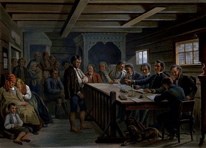 Norske Folkelivsbilleder 16 - En Retsscene paa Landet (Adolph Tidemand)