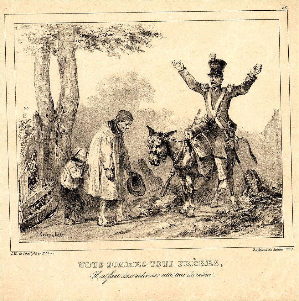 Nous sommes tous frères, il se faut donc aider sur cette terre de misère (BM 1868,0612.1494)