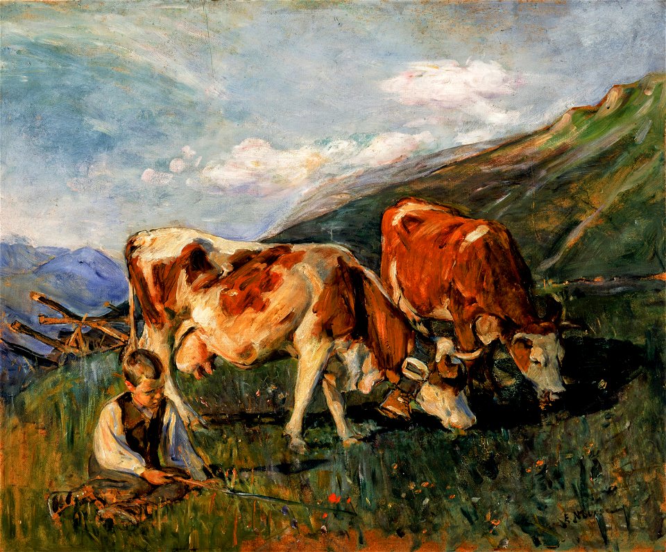 Elizabeth Nourse - Dans le haut pâturage en Suisse (1904)