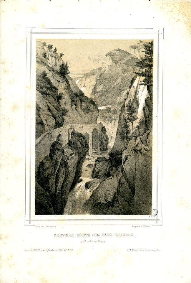 Nouvelle route des Eaux-Chaudes, et Chapelle de Hourat - Fonds Ancely - B315556101 A GORSE 11 008