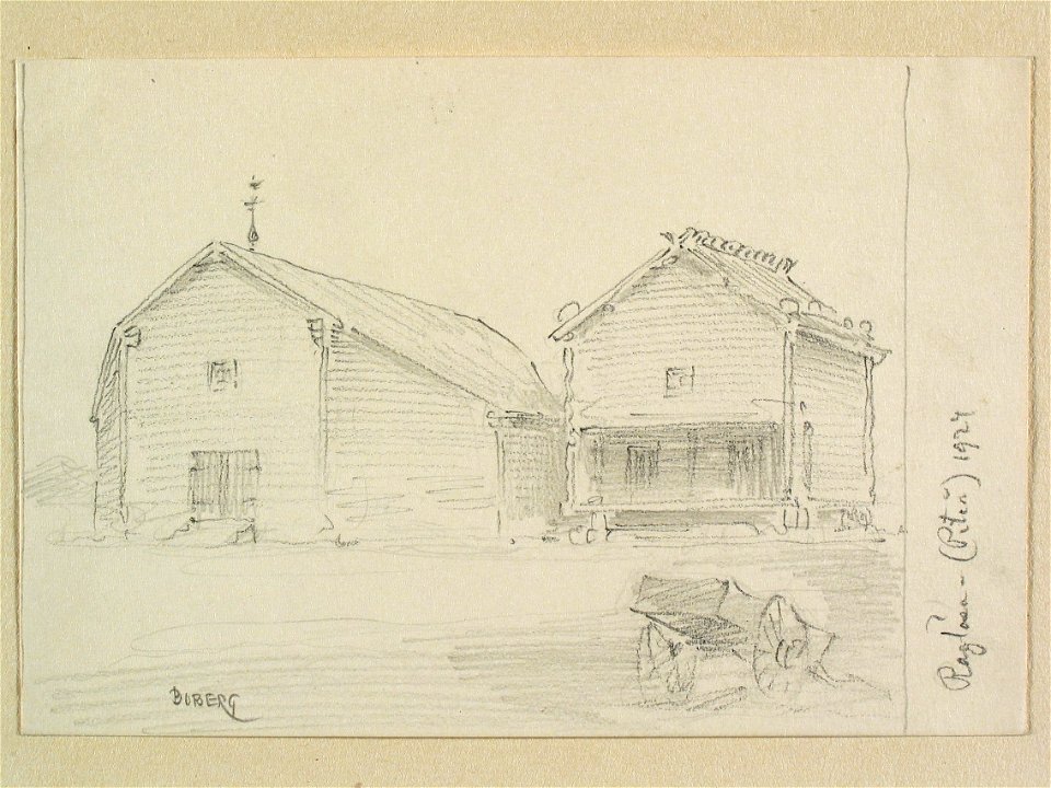 Norrbotten, Piteå landsförslg., Roglösa. Teckning av Ferdinand Boberg - Nordiska museet - NMA.0088333