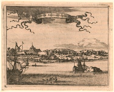 Novum Amsterdamum. Print and text are from Ogilby's exceedingly rare work on America LCCN2003674170