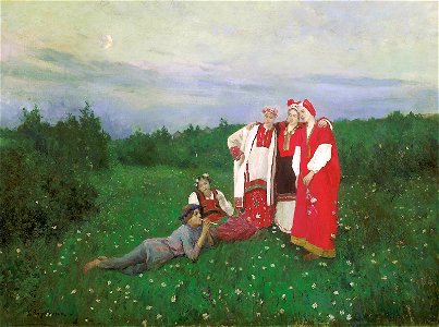Nothern idyll by K.Korovin (1886, Tretyakov gallery). Free illustration for personal and commercial use.