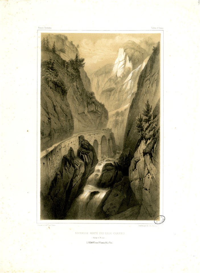 Nouvelle route des Eaux-Chaudes (Gorge du Hourat) (Basses-Pyrénées-Vallée d'Ossau) - Fonds Ancely - B315556101 A GORSE 9 011