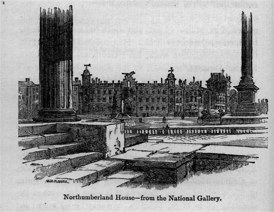Northumberland House-from the National Gallery - Walks in London, Augustus Hare, 1878
