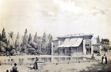 Nou Bagh Palace , Shiraz by Eugène Flandin