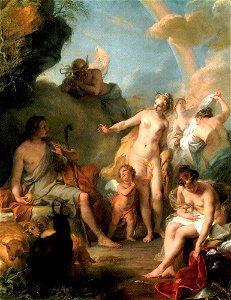 Noël-Nicolas Coypel - The Judgement of Paris, 1728. Free illustration for personal and commercial use.