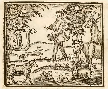 Nouveau syllabaire ingenieux, composé des fables d'Esope, tirées du Labyrinthe de Versailles (page 20 crop)