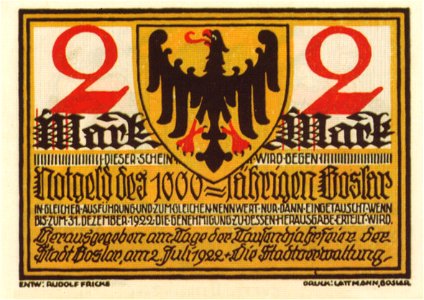 Notgeld Goslar 2 Mark Vorders 1922