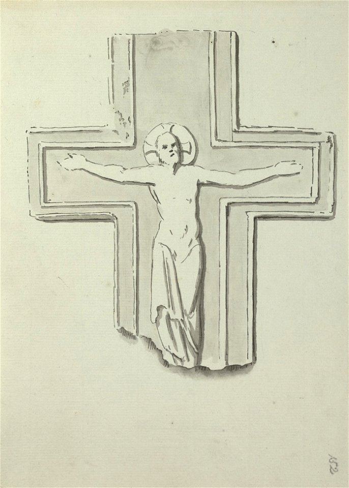 St Sepulchre Church Northampton stone cross by Samuel Hieronymus Grimm 1773