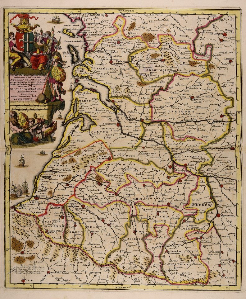 Novissimam hanc tabulam Aquitaniae et Vasconiae Guascogne et Guienne dictae provincias... - CBT 5879783