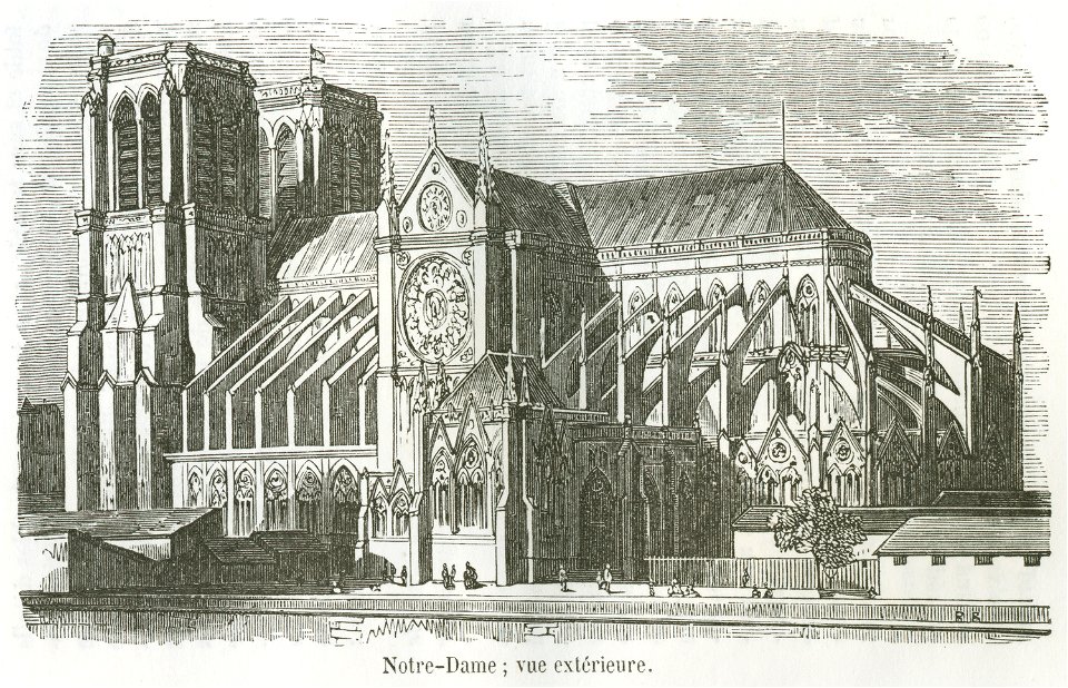 Notre-Dame, vue extérieure, 1855