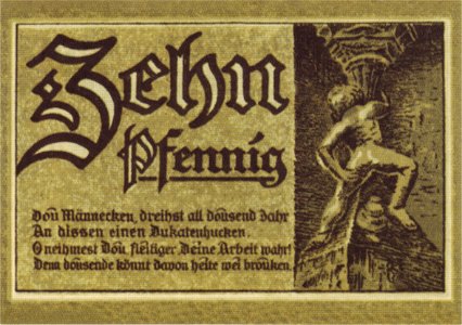Notgeld Goslar 10 Pf Vorders 1920