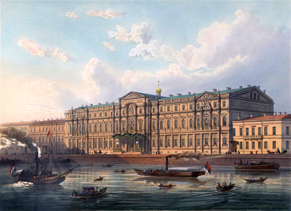 Novo-Mikhailovsky Palace in St. Petersburg in the 19th century
