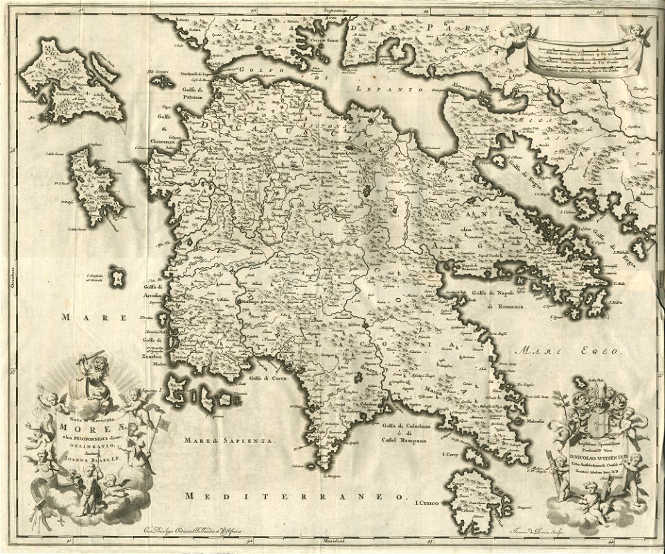 Nova et accurata Moreae olim Peloponnesus dictae delineatio - Dapper Olfert - 1688