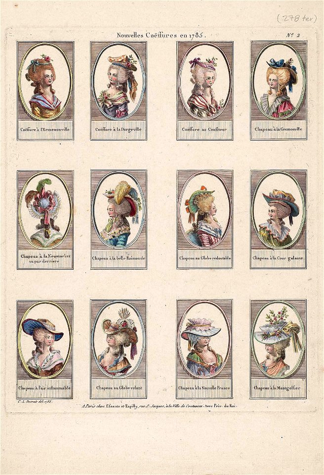 Nouvelles Coëffures en 1785