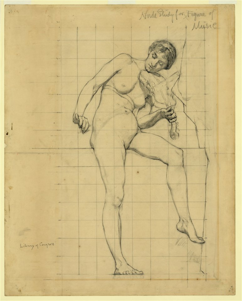 Nude study for figure of Music LCCN2004662289