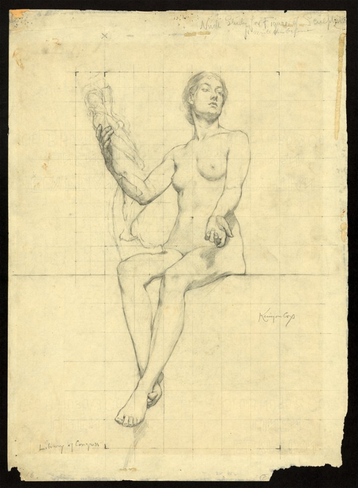 Nude study for figure of Sculpture LCCN2004662298