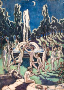 Nudes Dancing round a Fountain by Moonlight P5718