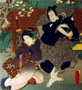 Number Six- The Actors Arashi Kichisaburo III as Rokusuke and Onoe Kikugoro IV (5759570824) (cropped)
