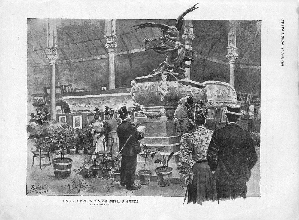 Nuevo Mundo, Jun 1st 1898, en la exposición de bellas artes, by Mariano Pedrero