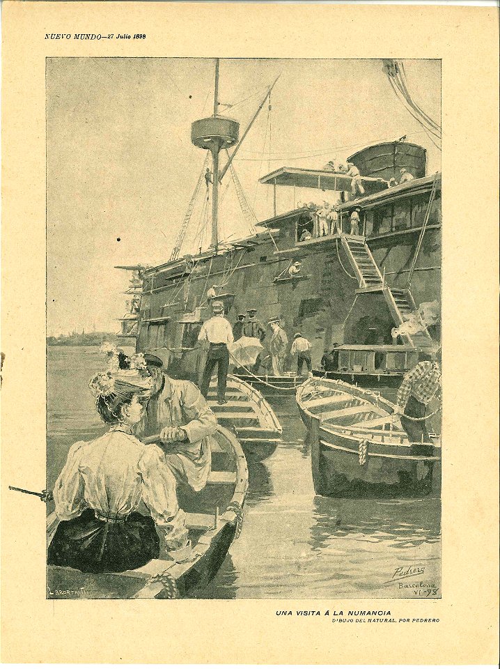 Nuevo Mundo, visita a la Numancia, July 27th 1898, by Mariano Pedrero