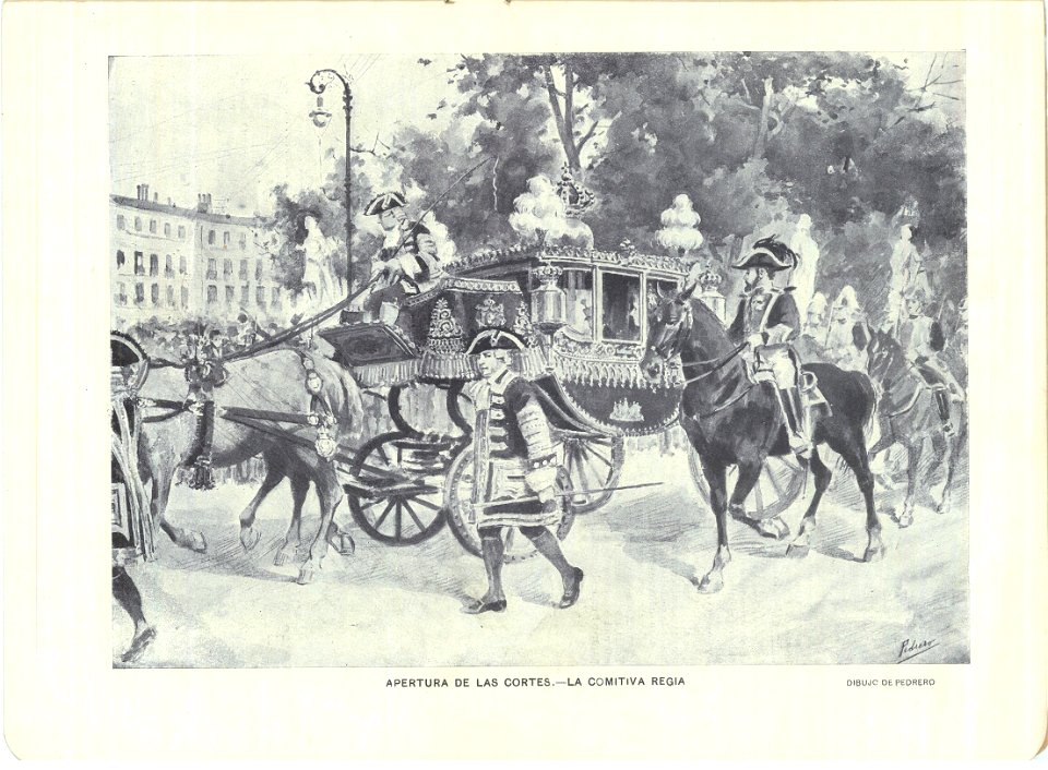 Nuevo Mundo, Jun 12th 1901, la Comitiva Regia, by Mariano Pedrero