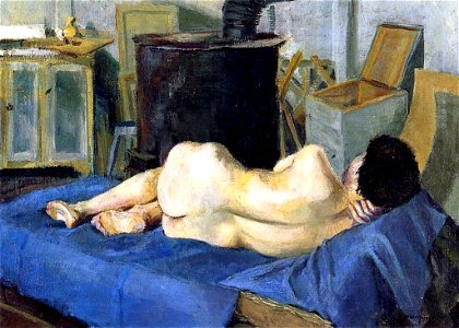 Nude in the Studio (also known as Female Nude Reclining on a Bed) Albert Marquet
