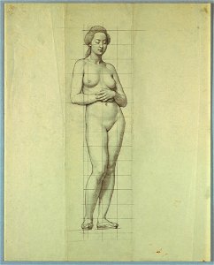 Nude Study of Chinese Figure in Left Panel of The Marriage of the Atlantic and Pacific