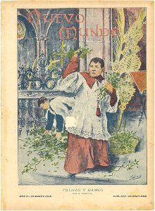 Nuevo Mundo, Palmas y Ramos, Mar 29th 1899, cover by Mariano Pedrero