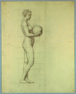 Nude Study for Japanese Figure in The Marriage of the Atlantic and Pacific