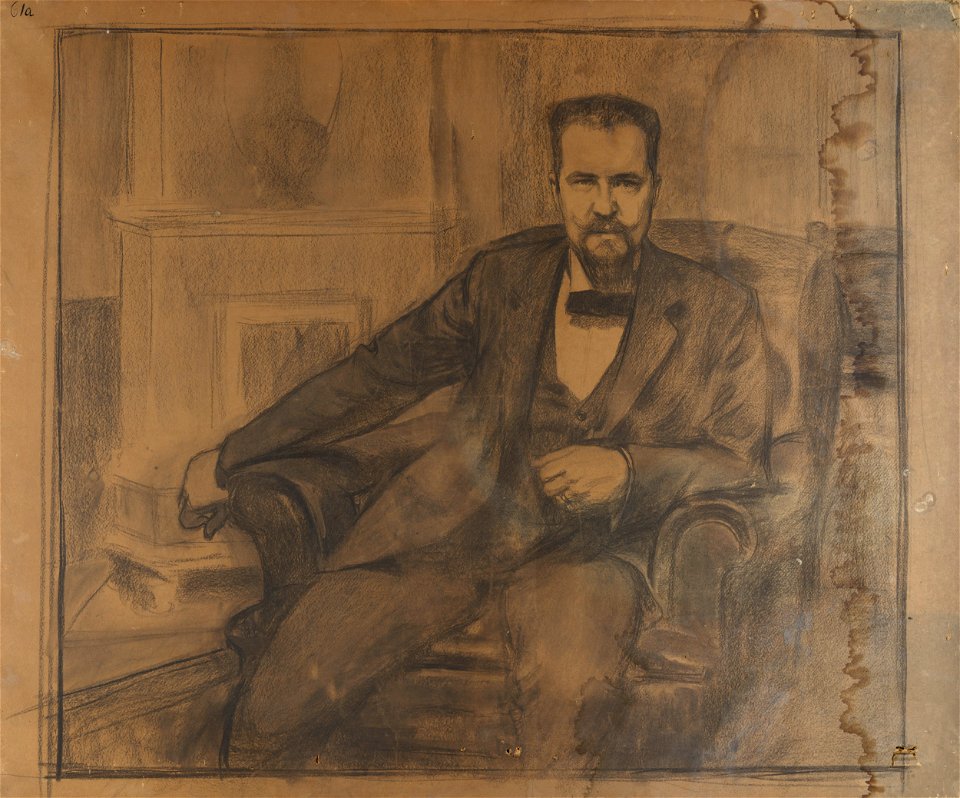 Oscar Björck Sketch for a Portrait of Ernest Thiel Thielska 61a
