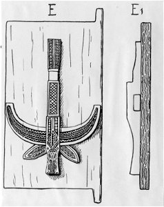 Ornamentik på dörr. Från Kantewoe (Kantewu) men torde vara rövad från Pada, sydväst om Benahoe - SMVK - 012017d