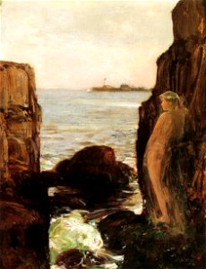 Nymph on a Rocky Ledge by Childe Hassam