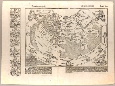 Nuremberg Chronicle World Map 1493 Cornell CUL PJM 1002 02. Free illustration for personal and commercial use.