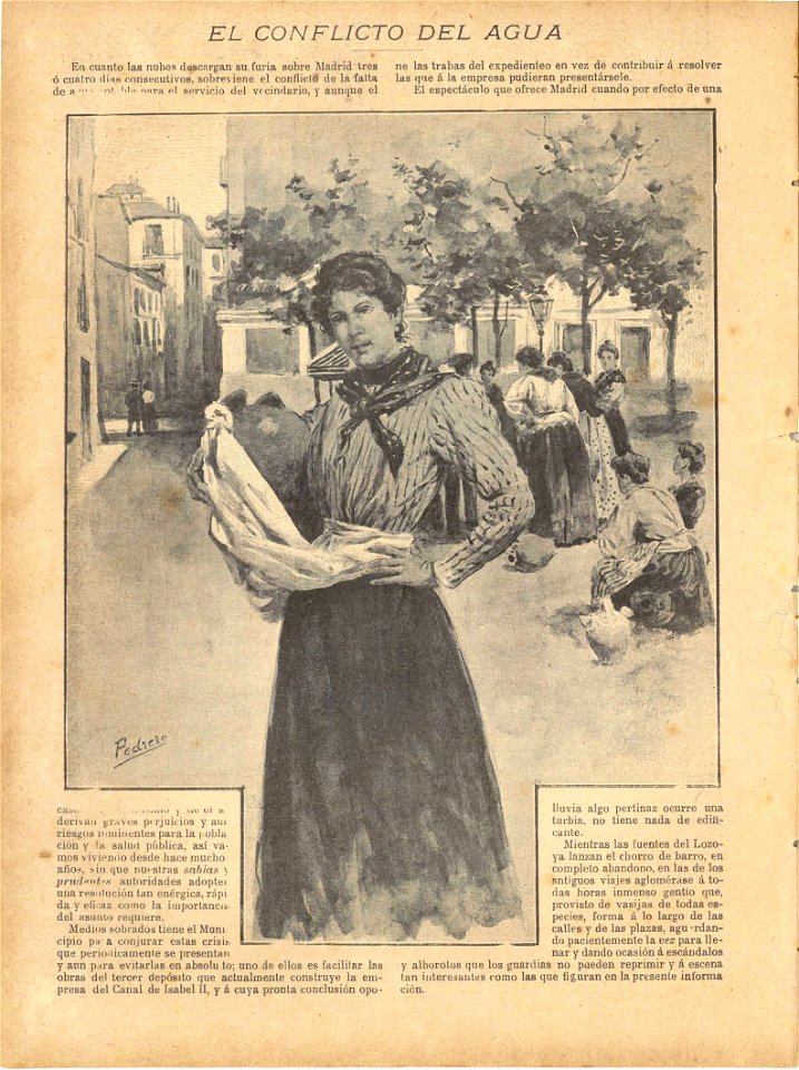 Nuevo Mundo, el conflicto del agua, Aug. 30th 1899, by Mariano Pedrero
