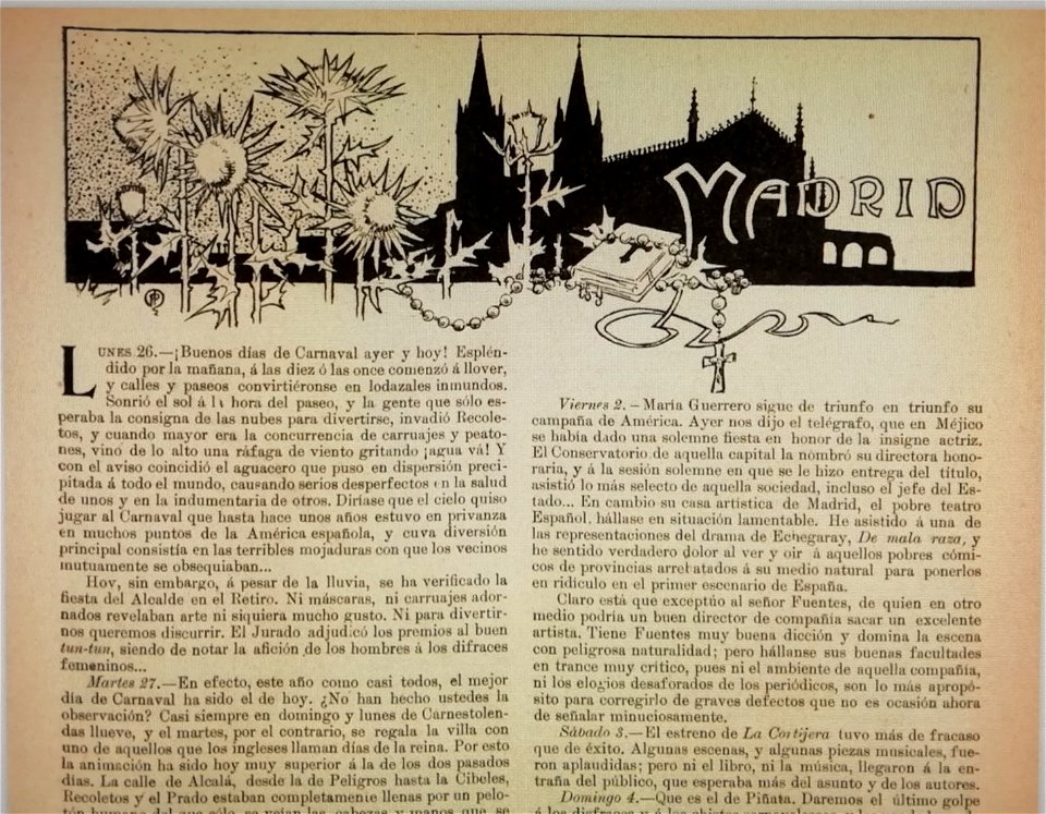 Nuevo Mundo, Madrid, Mar 7th 1900, by Mariano Pedrero
