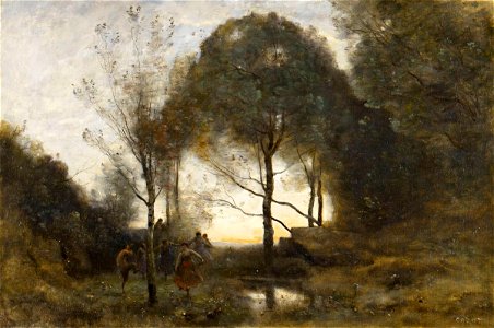 Nymphes et Faunes by Jean-Baptiste-Camille Corot - BMA. Free illustration for personal and commercial use.