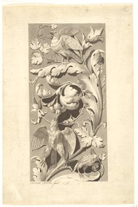 Ornament van bladranken en vogels