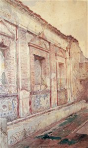 Nymphaeum of the House of the Bull at Pompeii 1901 (Watercolor)