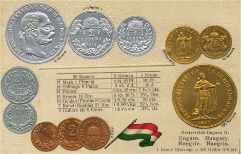 Numismatic postcard from the early 1900's - Austria-Hungary (Transleithania) 02