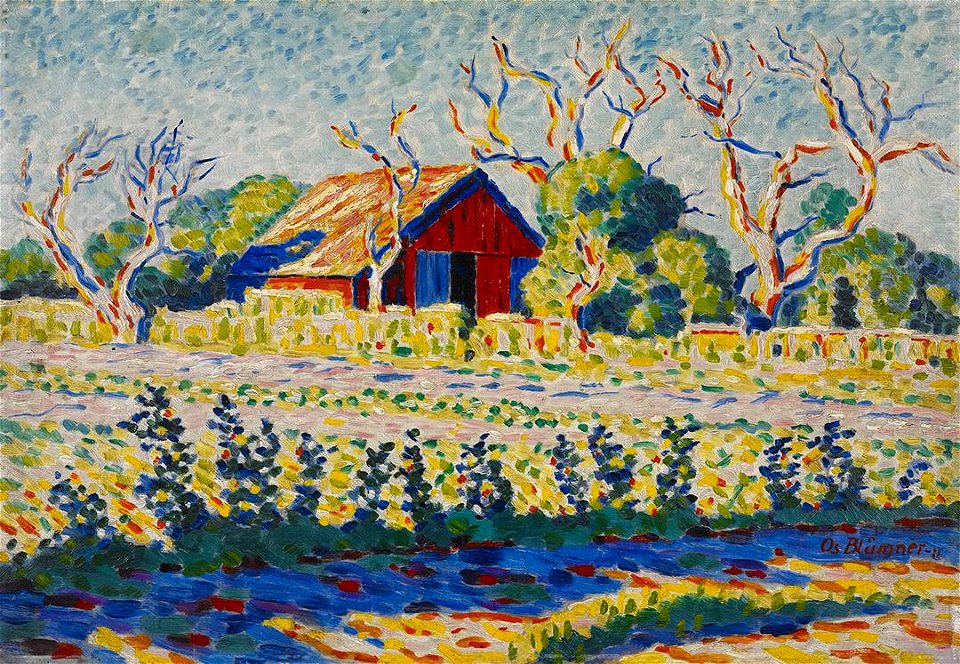 Oscar Bluemner - Old Barn at Sheepshead Bay - promised gift 412 old-barn-at-sheepshead-bay - Crystal Bridges Museum of American Art