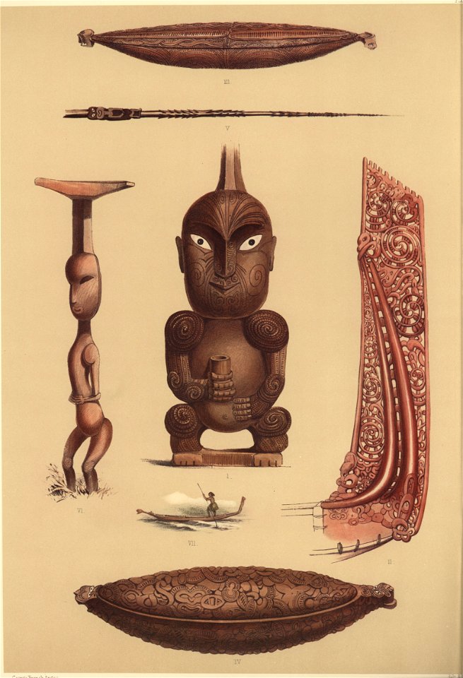 ORNAMENTAL CARVINGS IN WOOD, The New Zealanders Illustrated, 1847