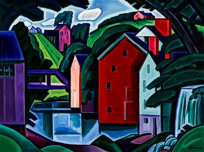 Oscar Bluemner - Motive of Space and Form—A New Jersey Village (Montville) - 2006.14 - Crystal Bridges Museum of American Art