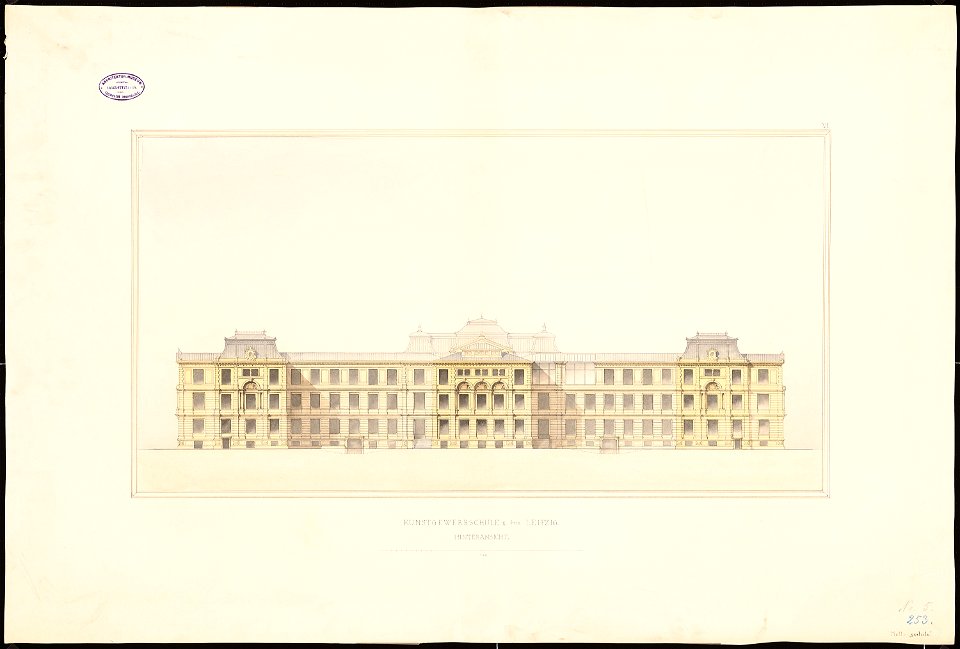 Oskar Sommer Entwurf Kunstgewerbeschule Leipzig ArchMus 16642