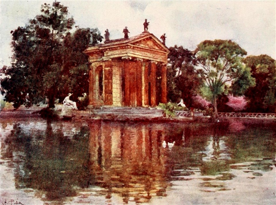 Ornamental pool in Villa Borghese by Alberto Pisa (1905)