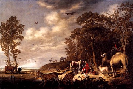 Orpheus with Animals in a Landscape 1640 Aelbert Cuyp. Free illustration for personal and commercial use.