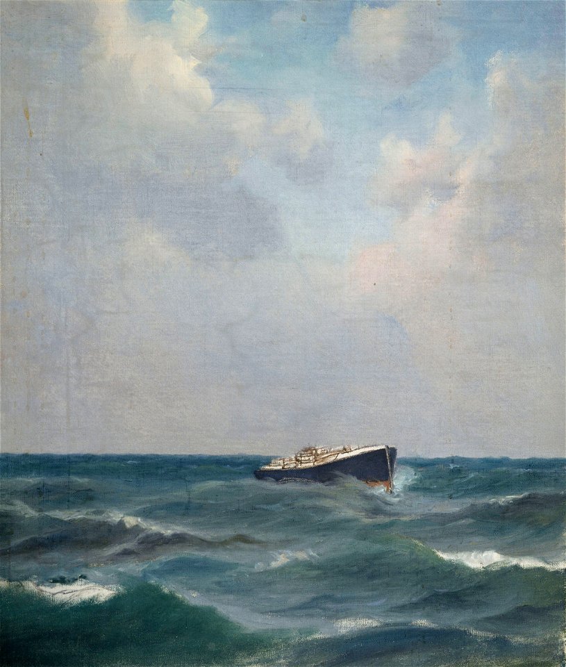 Oscar Kleineh - Laiva merellä, harjoitelma - A III 2552-4 - Finnish National Gallery