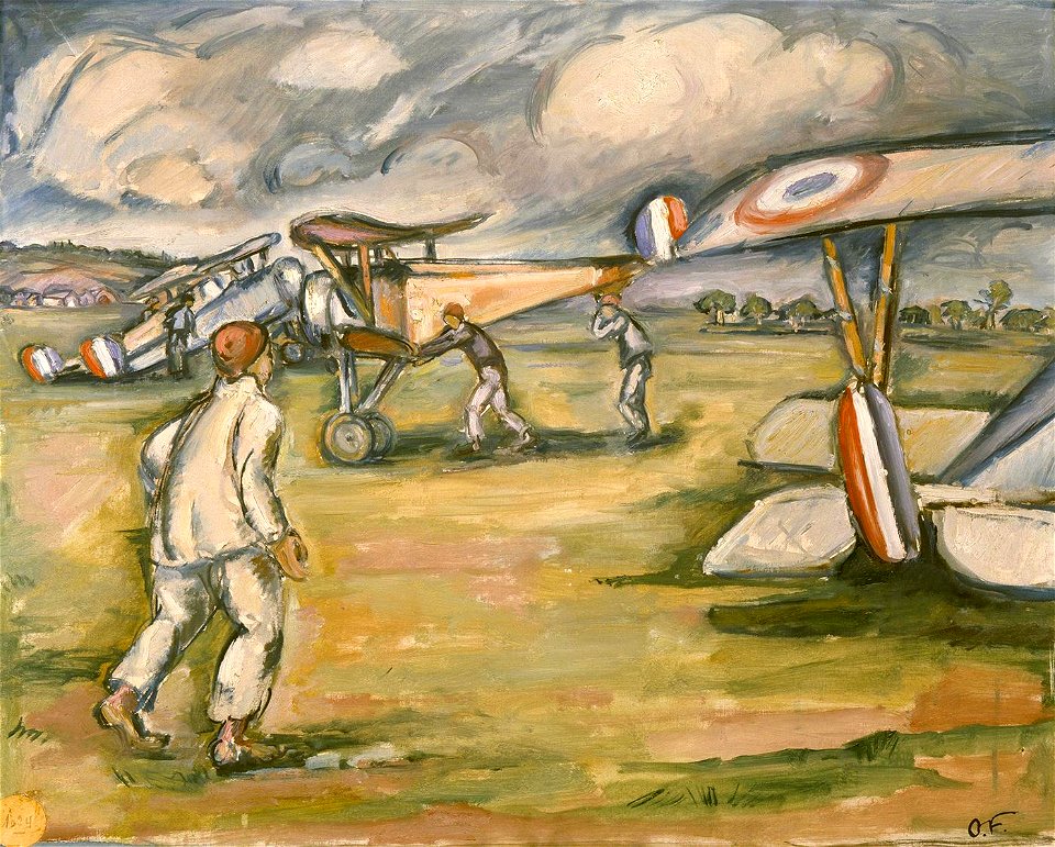 Othon Friesz-Annamites dans un camp d'aviation