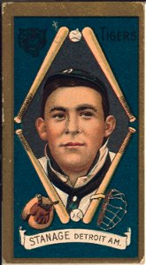 Oscar Stanage, Detroit Tigers, baseball card portrait LCCN2008677870